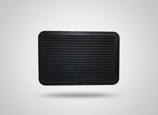 Black Striped Anti Slip Black Bath Mat