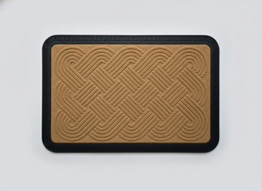 Beige Colour Lovers Knot Anti Slip Beige Bath Mat