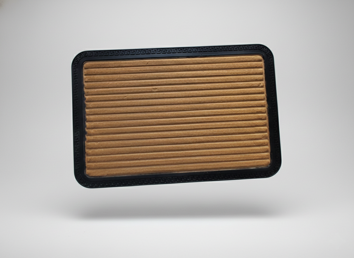 Biege Striped Anti Slip Bath Mat