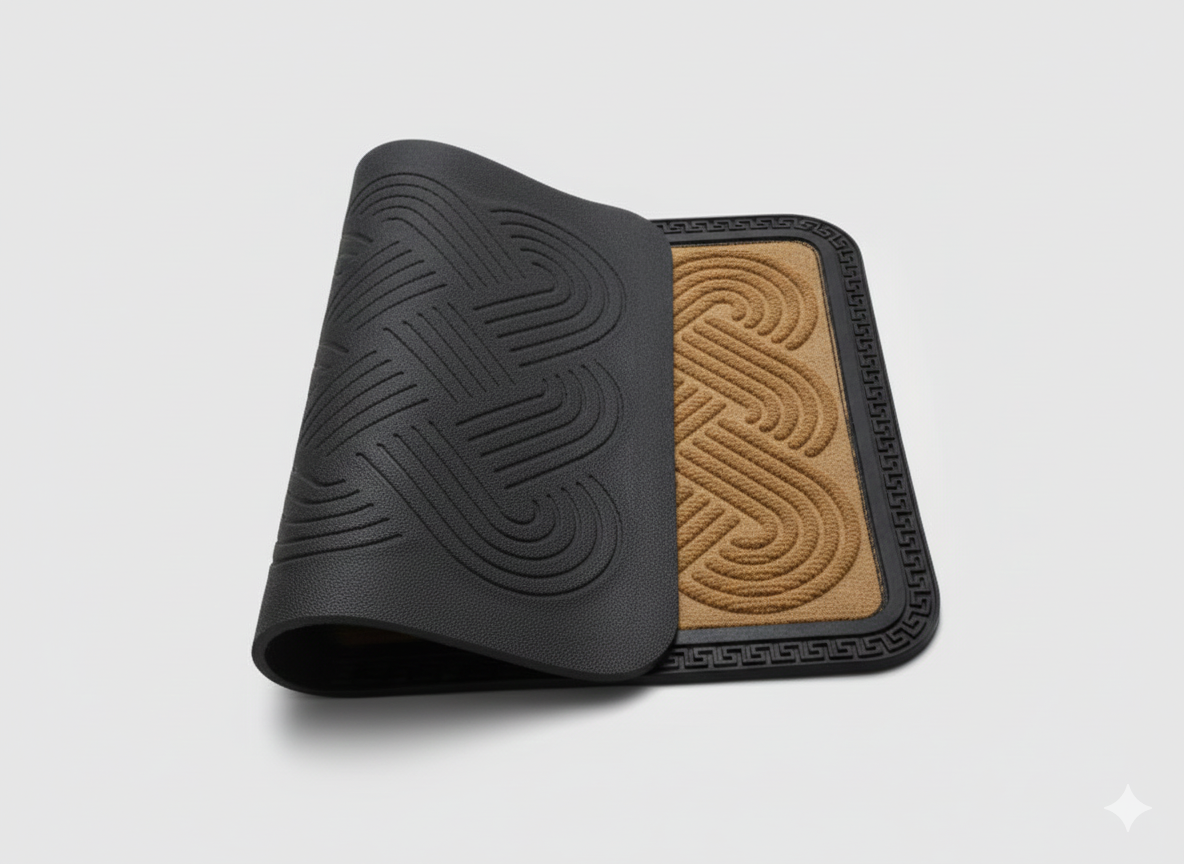 Beige Colour Lovers Knot Anti Slip Beige Bath Mat