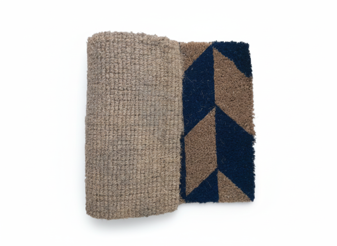 Diamond Impression Printed 2 cm Thick Handloom Coir Fiber Mat