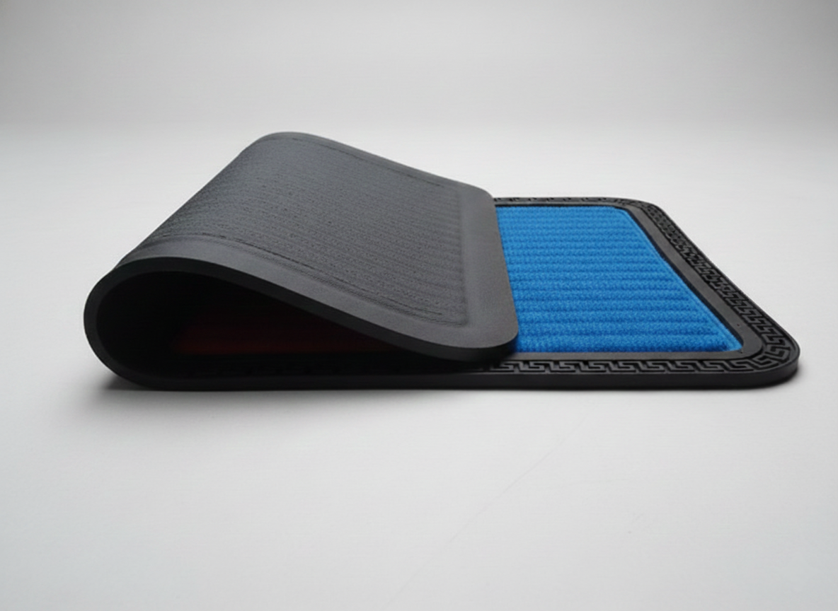 Blue Striped Anti Slip Bath Mat
