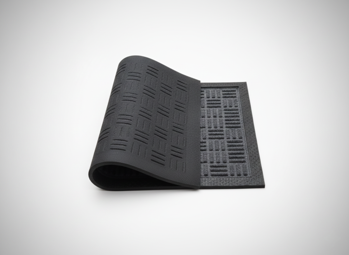 Grey Ribs Design Anti Slip Bath Mat
