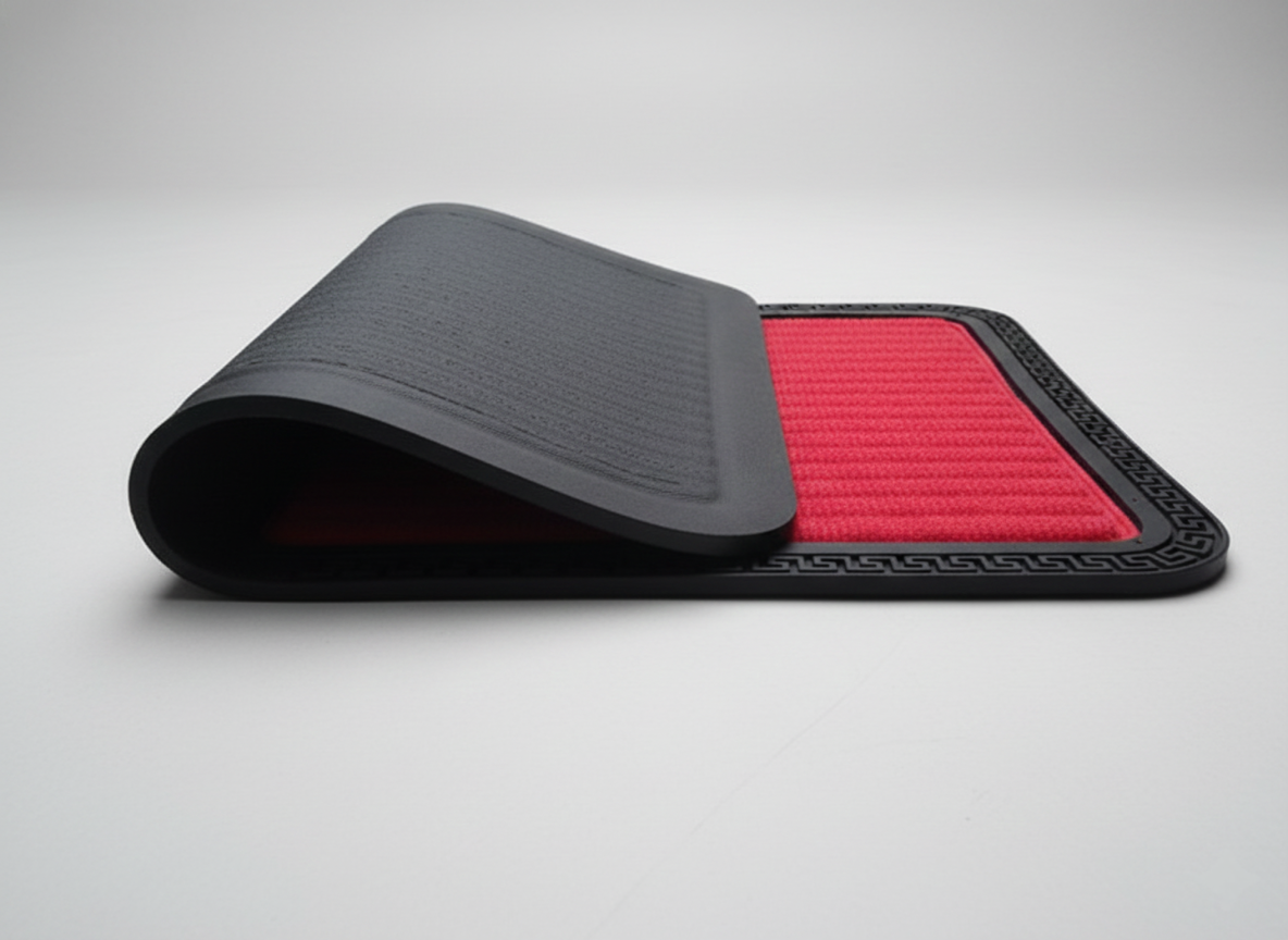 Red Striped Anti Slip Bath Mat