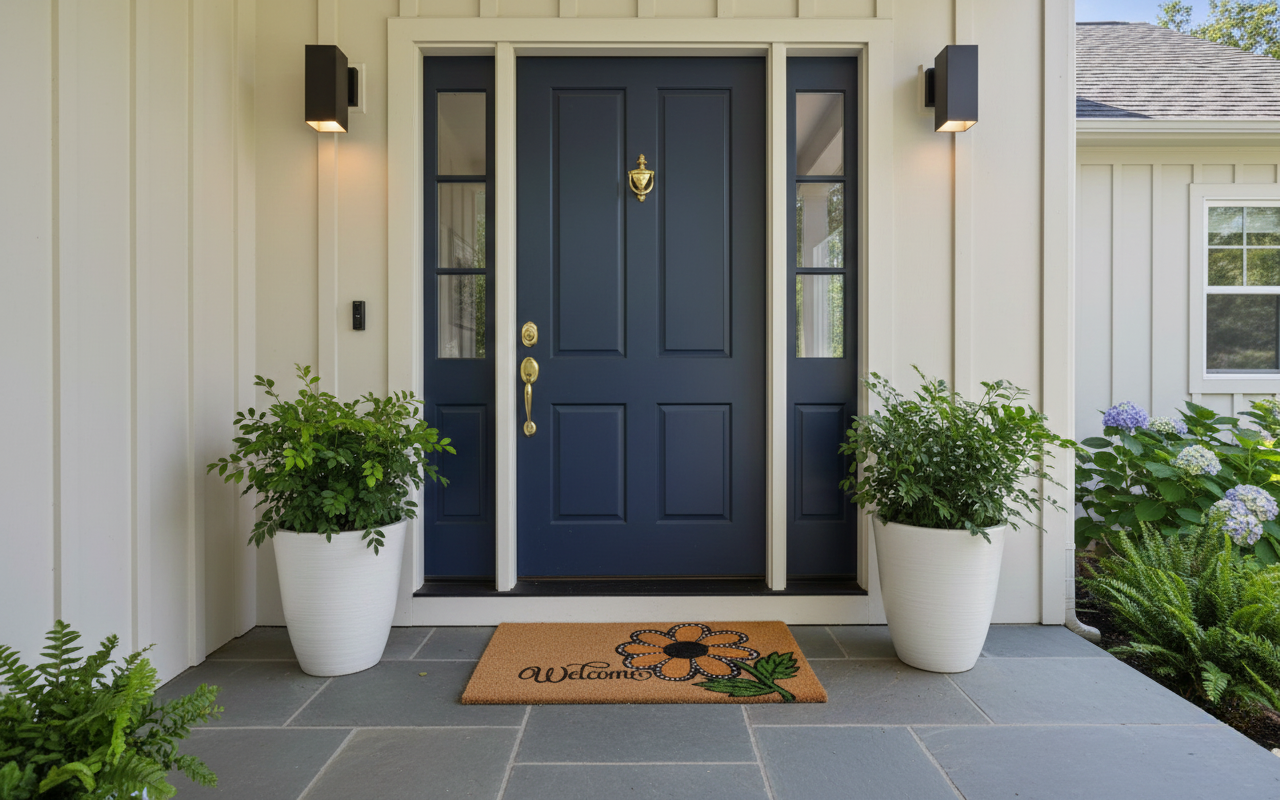 Sun Flower Printed Coir Door Mat With Anti Slip Backing