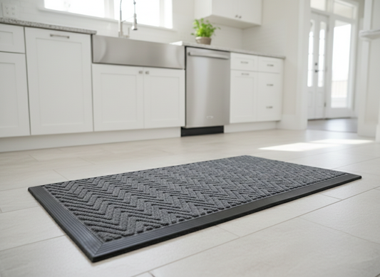 Gray Colour Zig Zag Quick Dry Anti Slip Soft Bath Mat