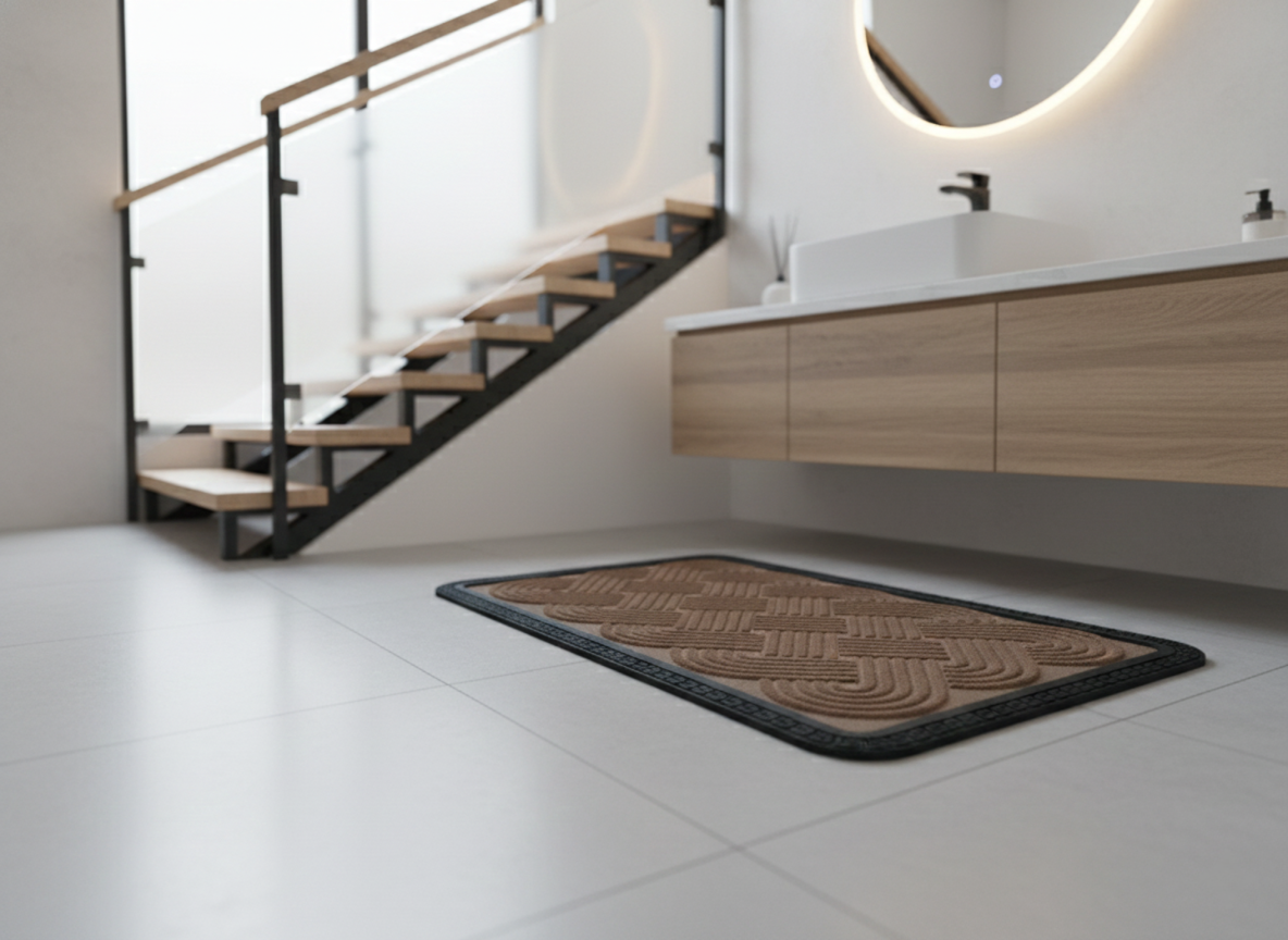 Light Brown Lovers Knot Anti Slip Bath Mat
