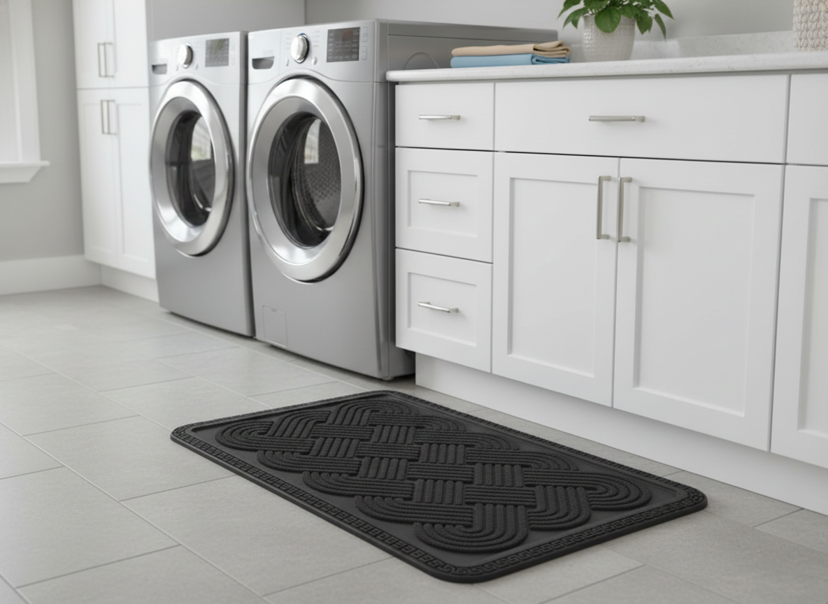 Black Colour Lovers Knot Anti Slip Bath Mat