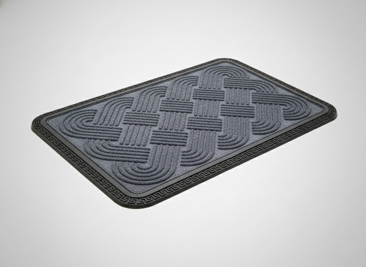 Gray Colour Lovers Knot Anti Slip Bath Mat