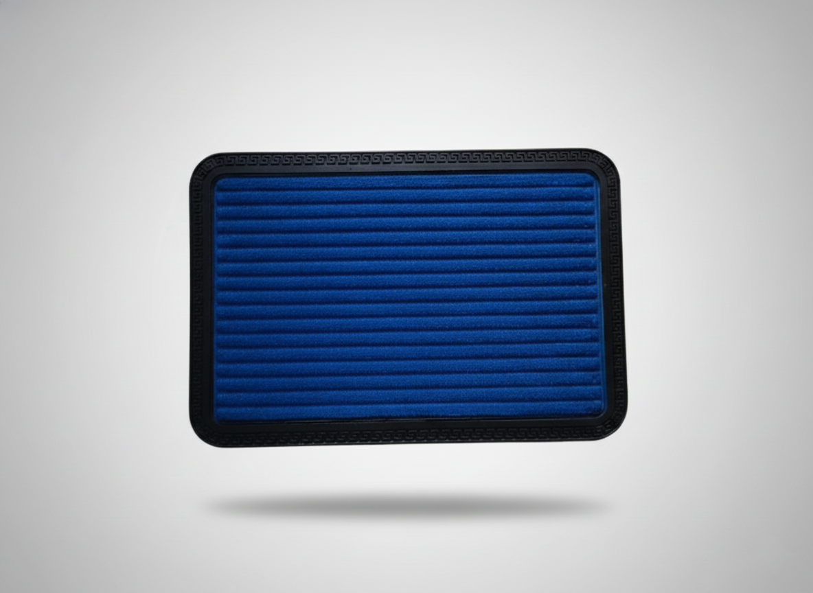 Blue Striped Anti Slip Bath Mat