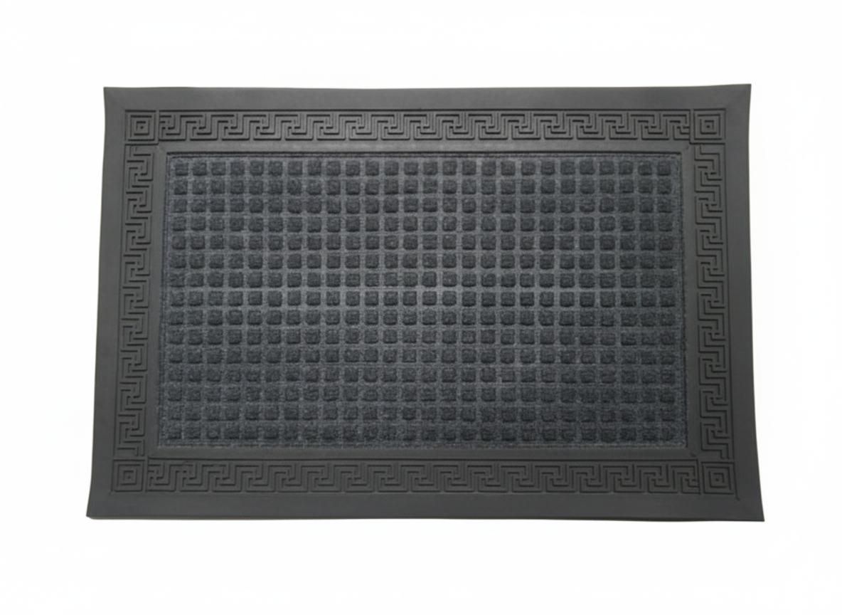 Gray Colour Square Dots Quick Dry Anti Slip Soft Bath Mat