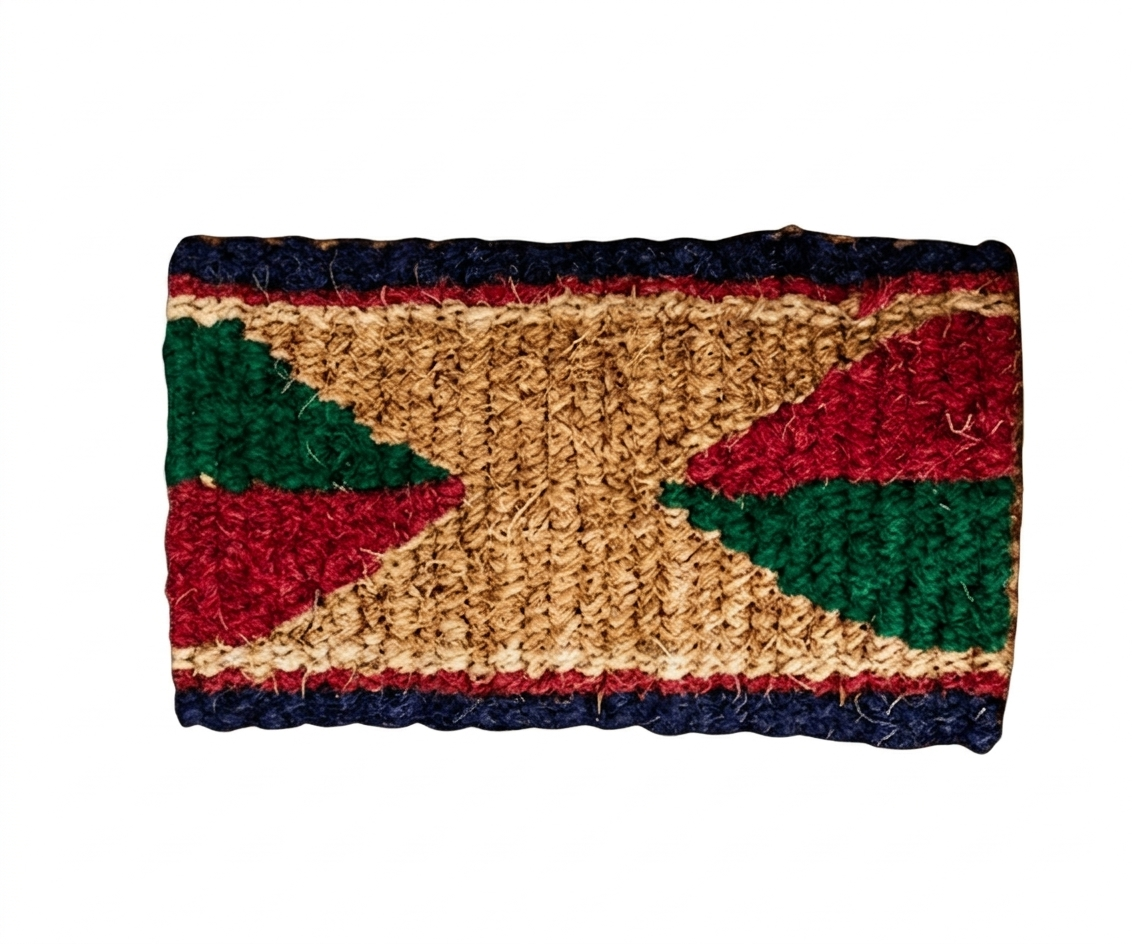 Diamond Design Hand-Woven Multi Colour Coir Floor Mat