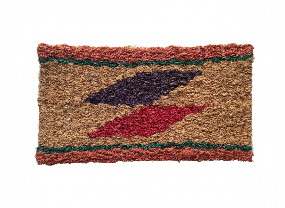 Diamond Design Hand-Woven Multi Colour Coir Floor Mat