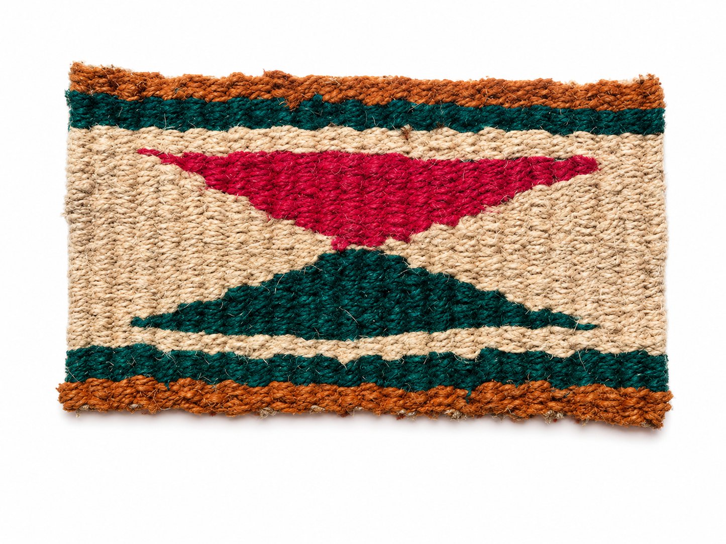 Diamond Design Hand-Woven Multi Colour Coir Floor Mat