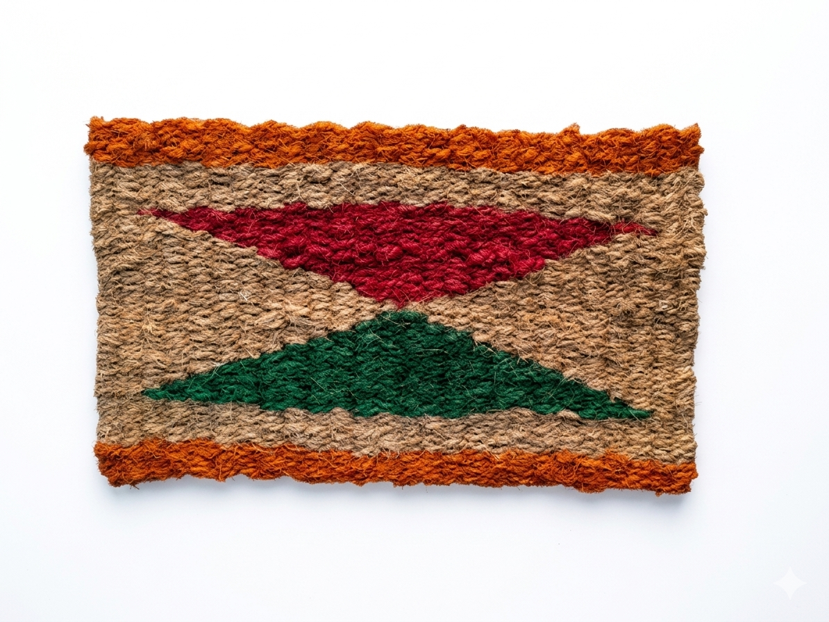 Diamond Design Hand-Woven Multi Colour Coir Floor Mat