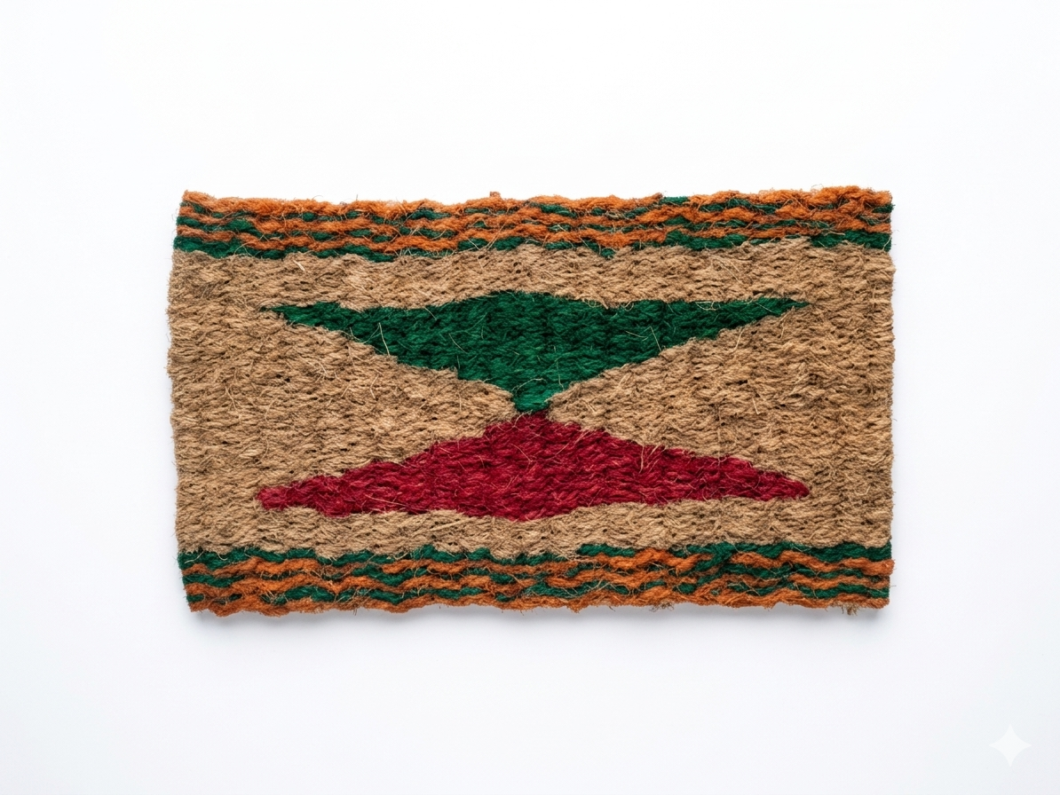 Diamond Design Hand-Woven Multi Colour Coir Floor Mat