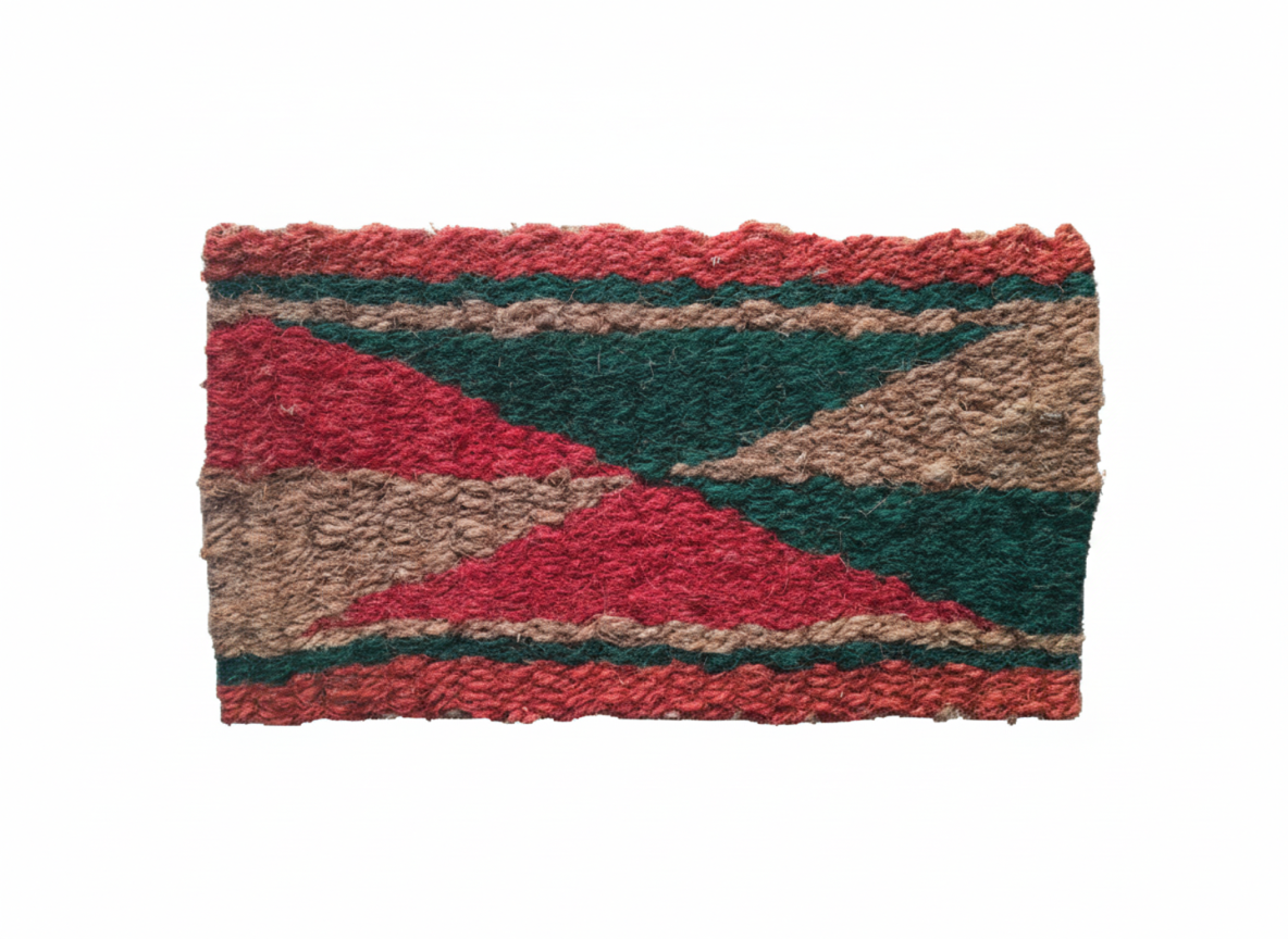 Diamond Design Hand-Woven Multi Colour Coir Floor Mat