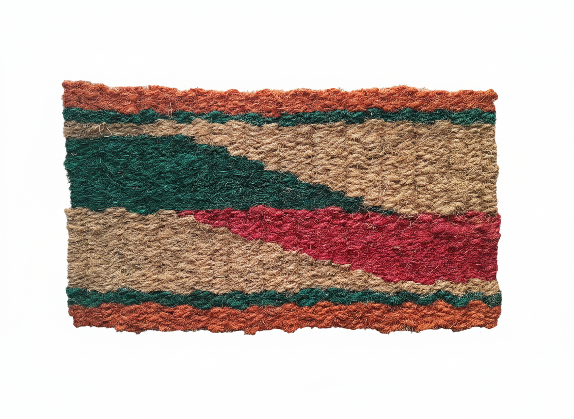 Diamond Design Hand-Woven Multi Colour Coir Floor Mat