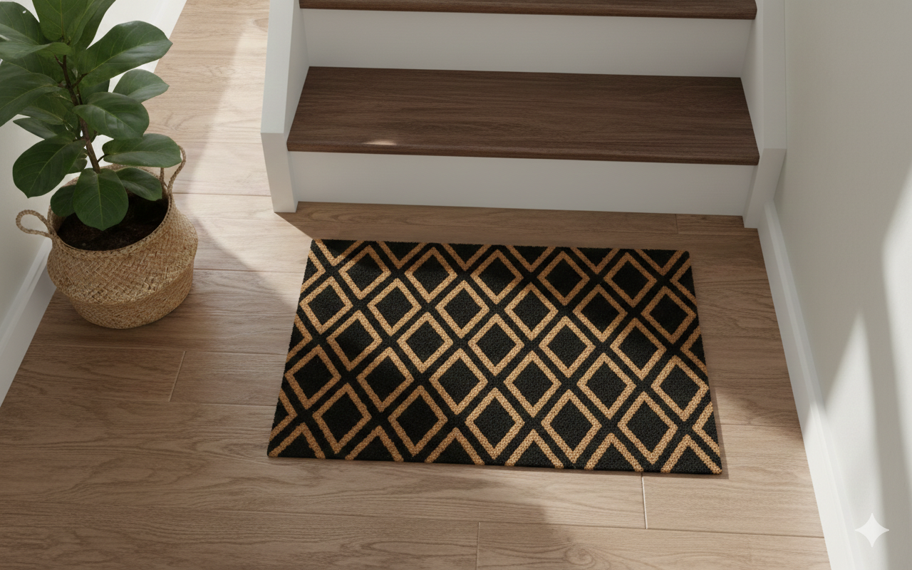 Diamond Impression Coir Door Mat With Anti Slip Backing