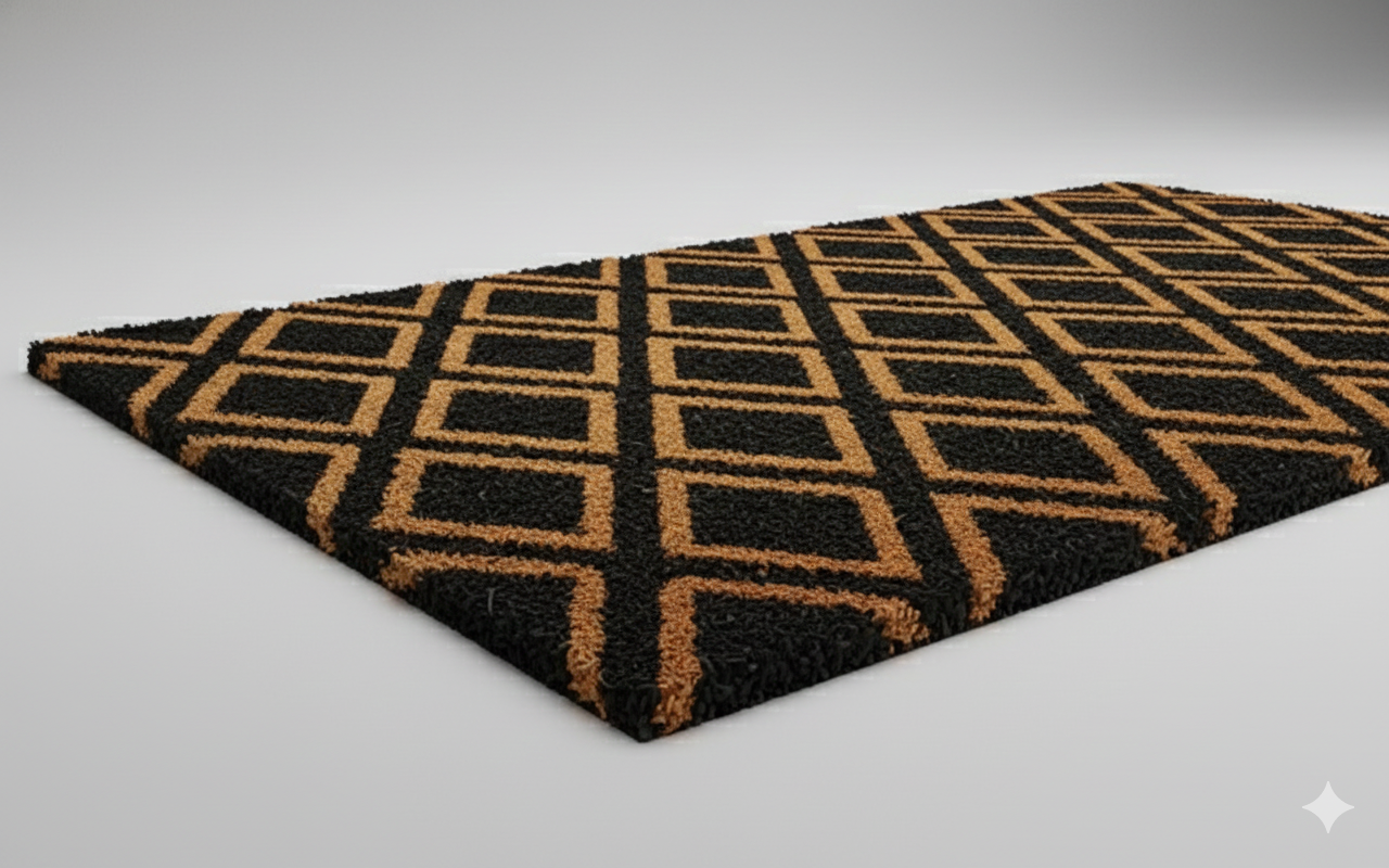 Diamond Impression Coir Door Mat With Anti Slip Backing