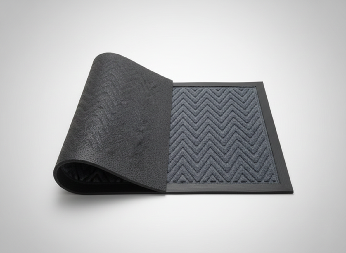 Gray Colour Zig Zag Quick Dry Anti Slip Soft Bath Mat