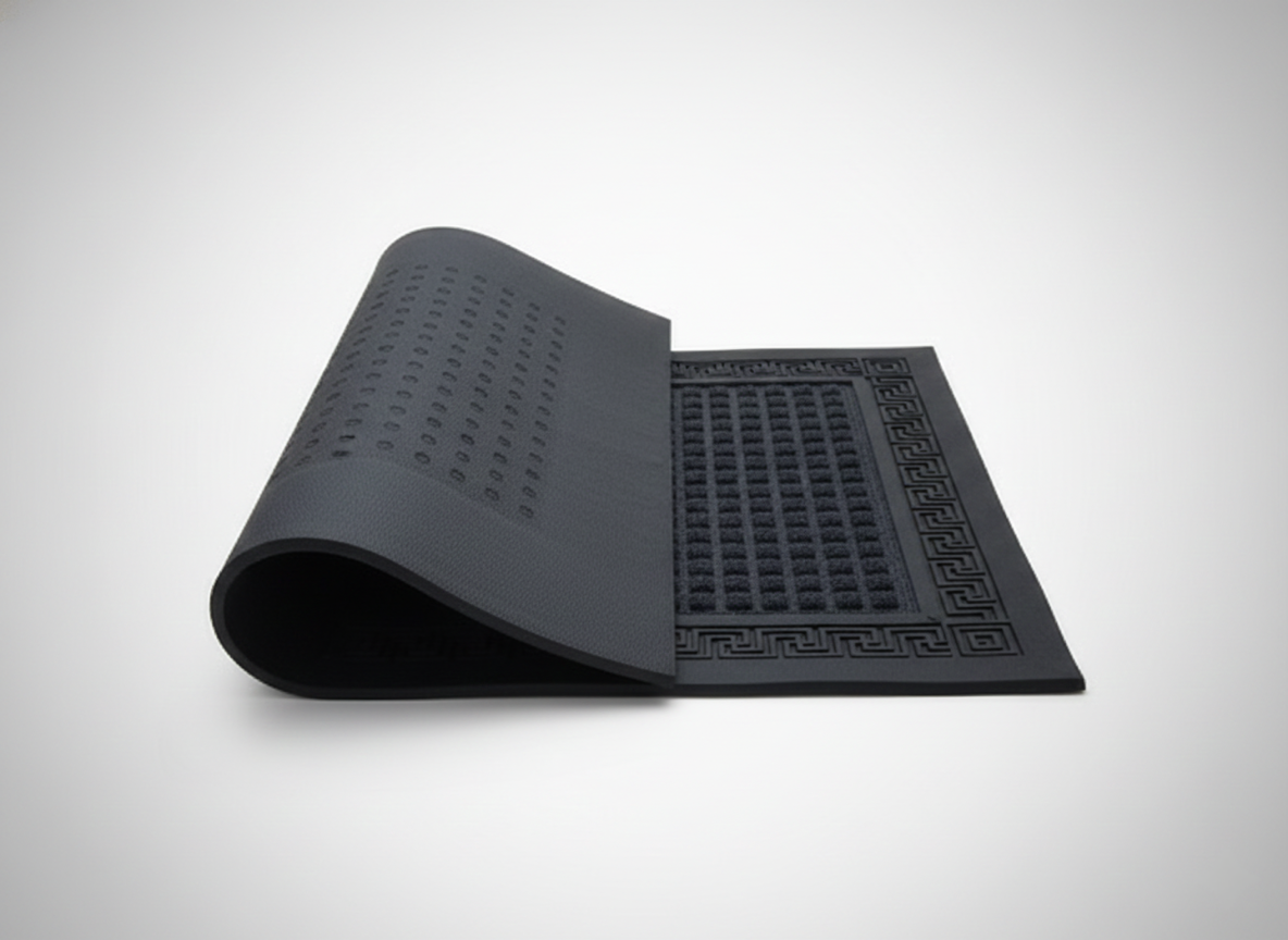 Gray Colour Square Dots Quick Dry Anti Slip Soft Bath Mat