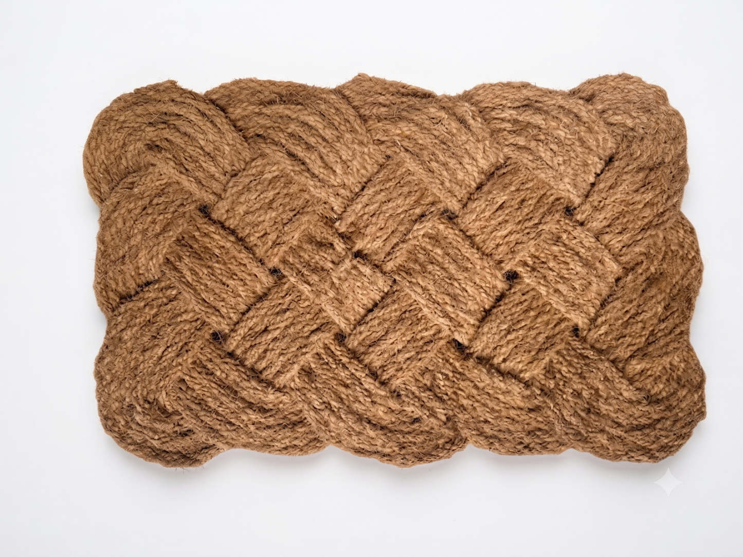 Natural Lovers Knot Handloom Coir Rope Mat