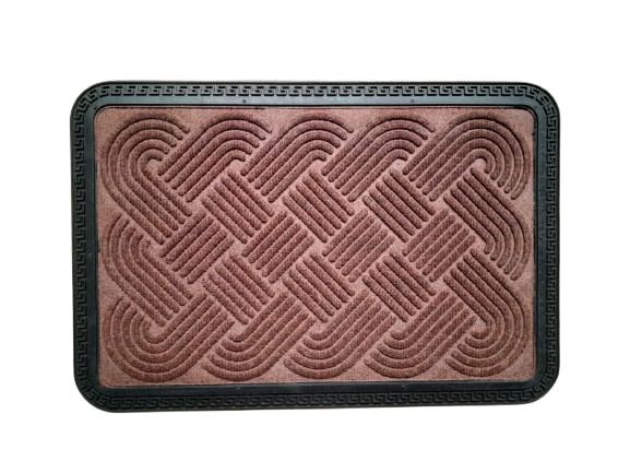 LOVERS KNOT ANTI SLIP BROWN BATH MAT