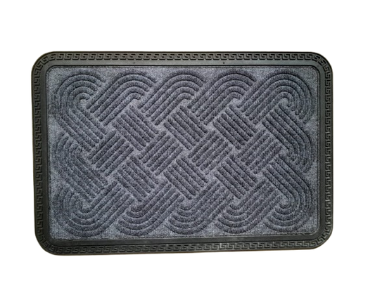 LOVERS KNOT ANTI SLIP GREY BATH MAT