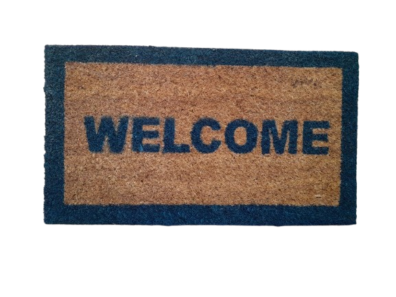 PVC BACKED WELCOME PRINTED COIR DOOR MAT