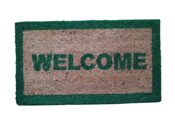 PVC BACKED WELCOME PRINTED COIR DOOR MAT