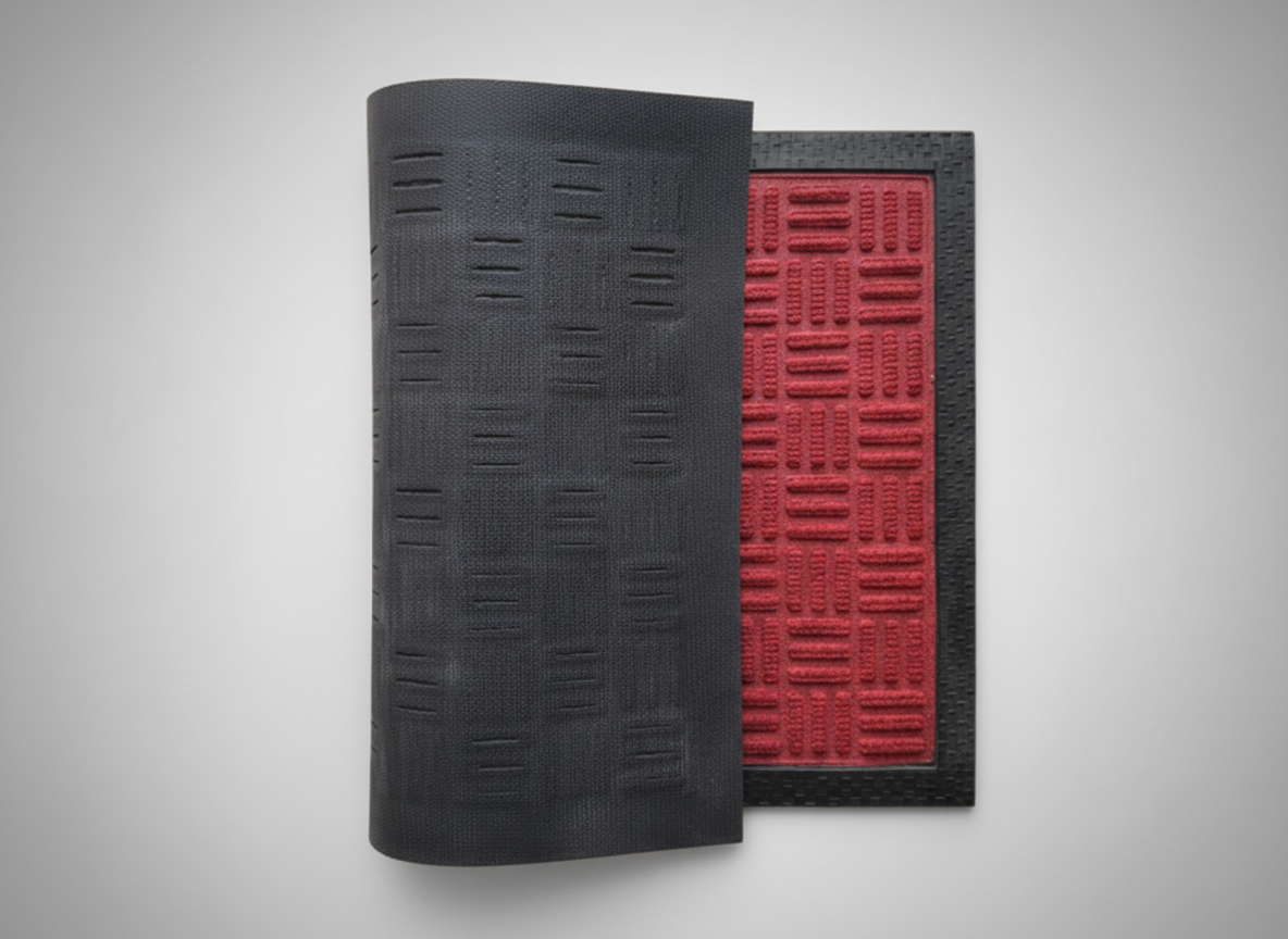 Red Ribs Design Anti Slip Bath Mat