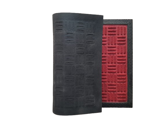 RIBS DESIGN ANTI SLIP RED BATH MAT