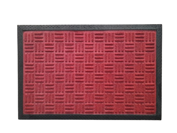 RIBS DESIGN ANTI SLIP RED BATH MAT