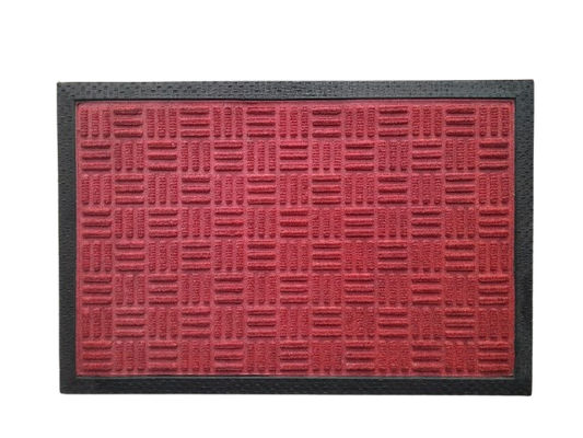 RIBS DESIGN ANTI SLIP RED BATH MAT