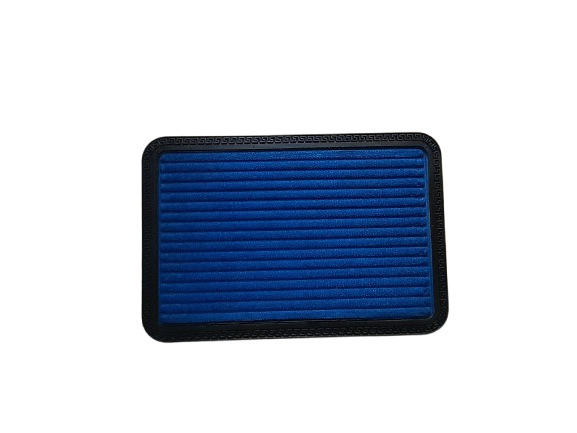 STRIPED ANTI SLIP BLUE BATH MAT