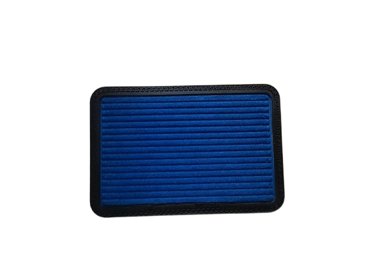 STRIPED ANTI SLIP BLUE BATH MAT