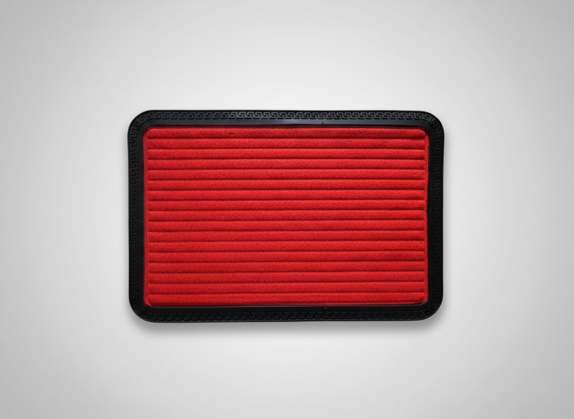 Red Striped Anti Slip Bath Mat
