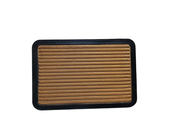 STRIPED ANTI SLIP BEIGE BATH MAT