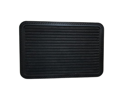 STRIPED ANTI SLIP BLACK BATH MAT