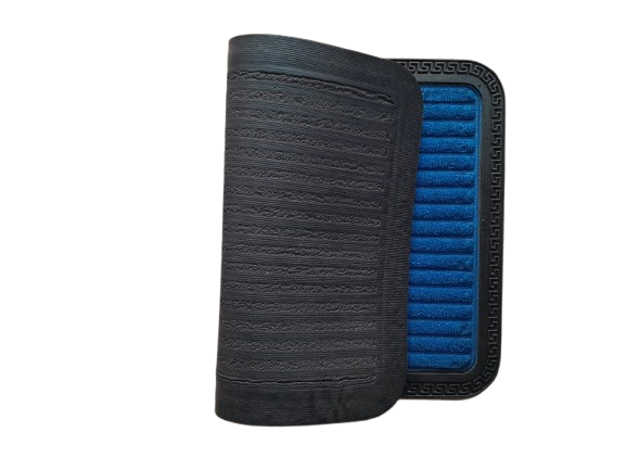 STRIPED ANTI SLIP BLUE BATH MAT