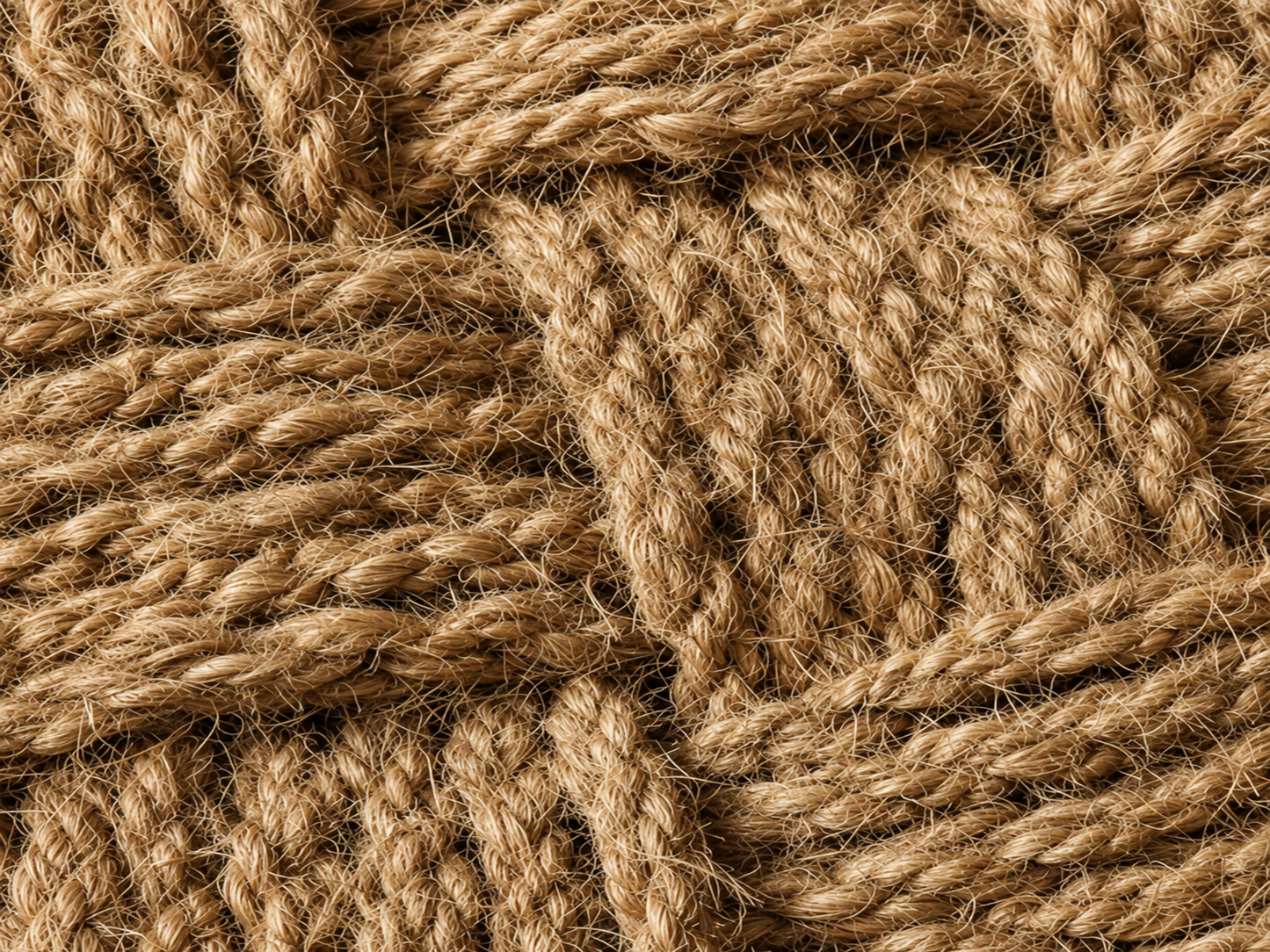 Natural Lovers Knot Handloom Coir Rope Mat